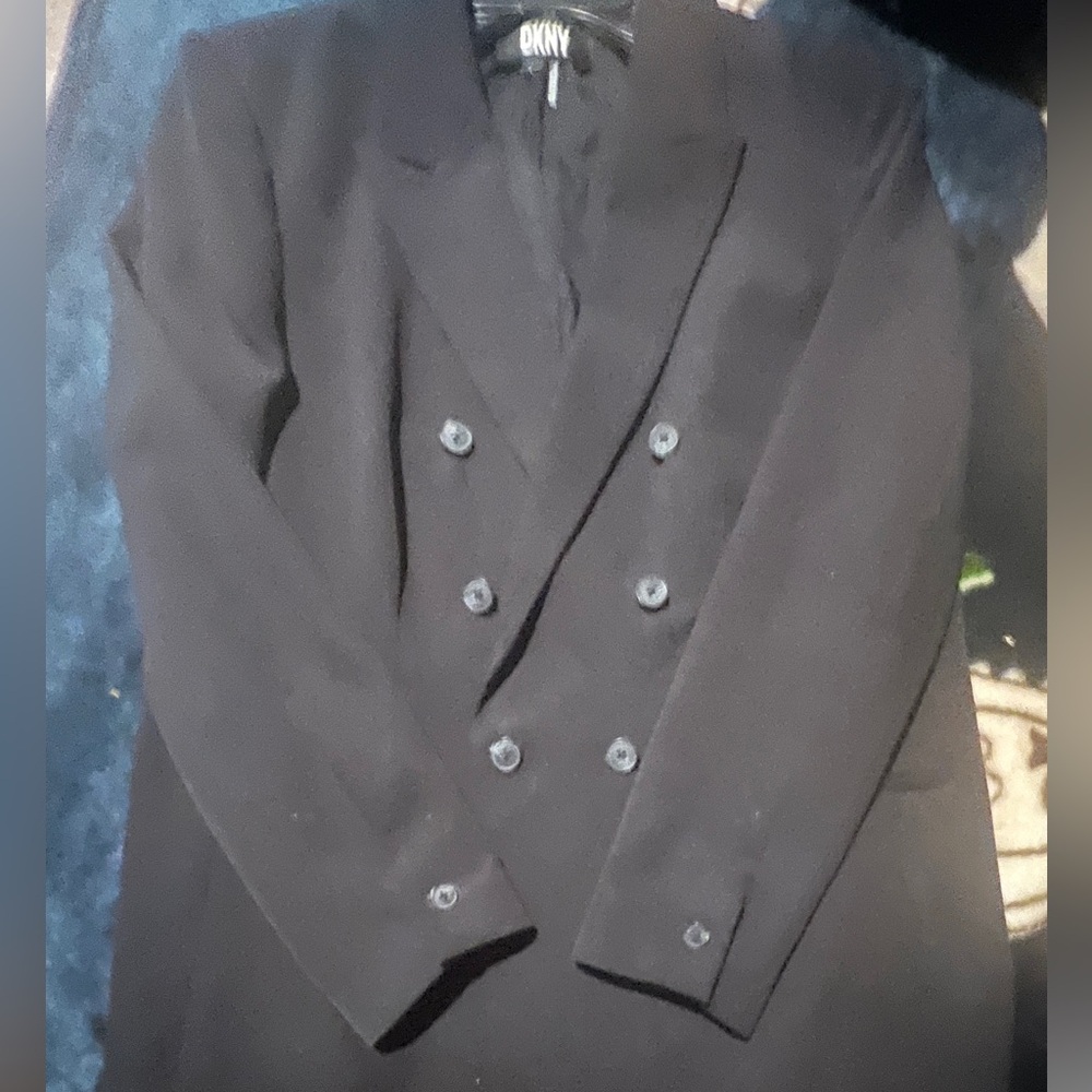 DKNY Elegant Black Double-Breasted Blazer
